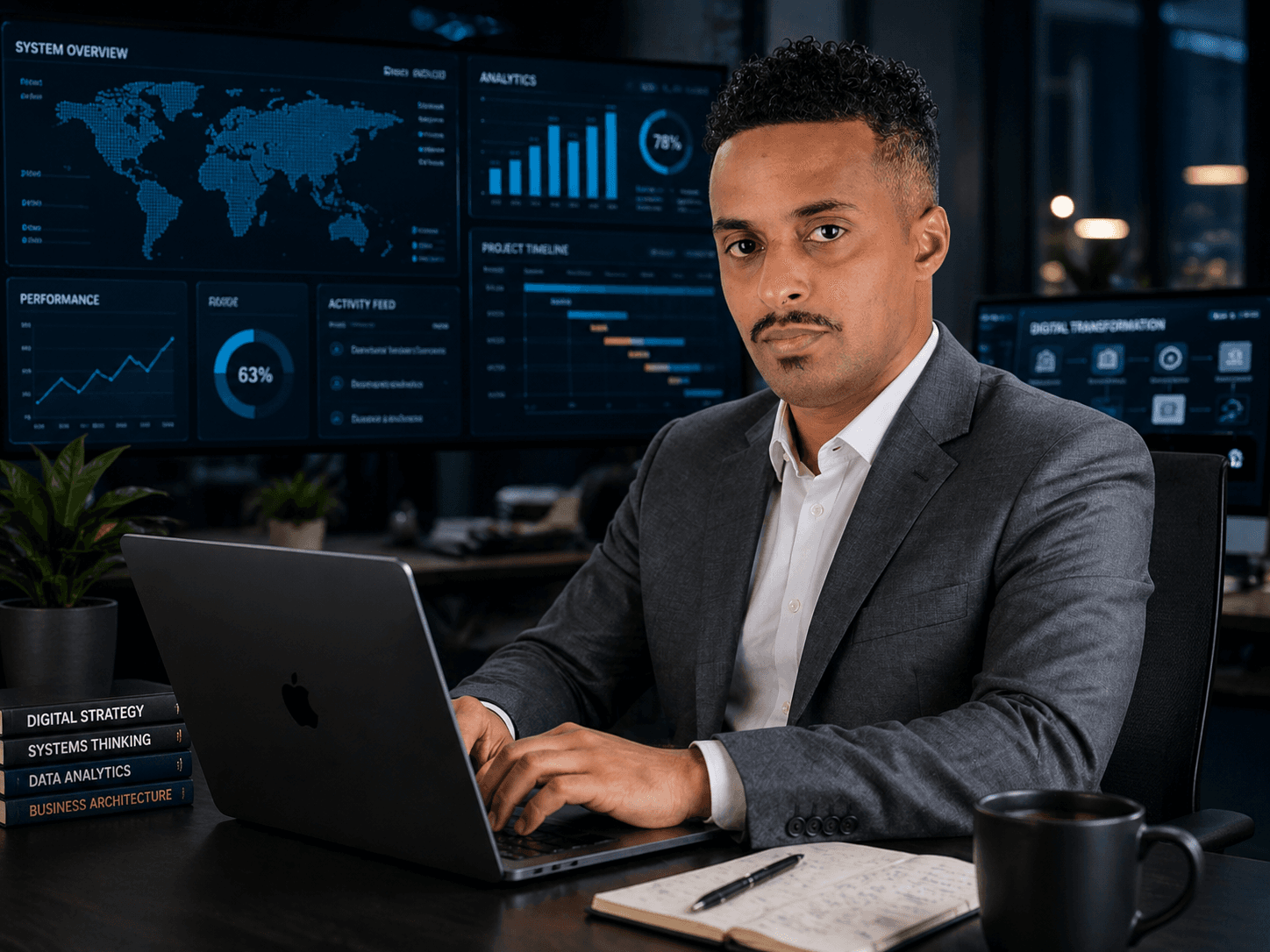 Ali Abdisalam Hussein working on digital systems