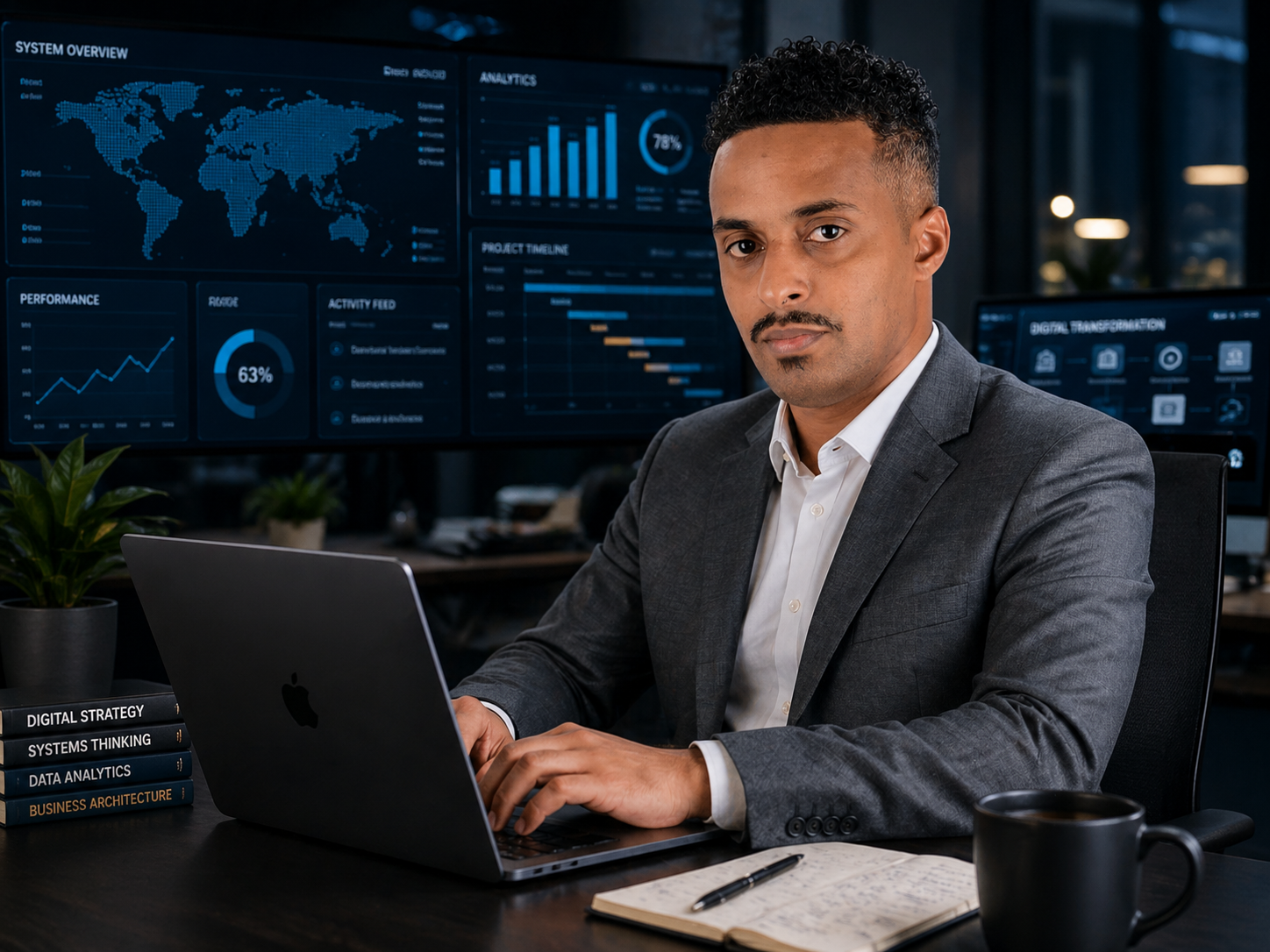 Ali Abdisalam Hussein working on digital systems